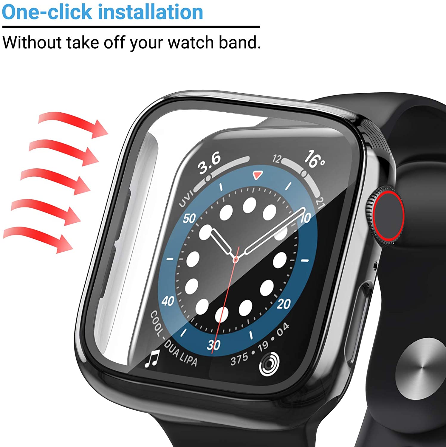 زجاج + غطاء لساعة أبل 44 مللي  - مراجعة Smartwatch Band Accessories وسعره