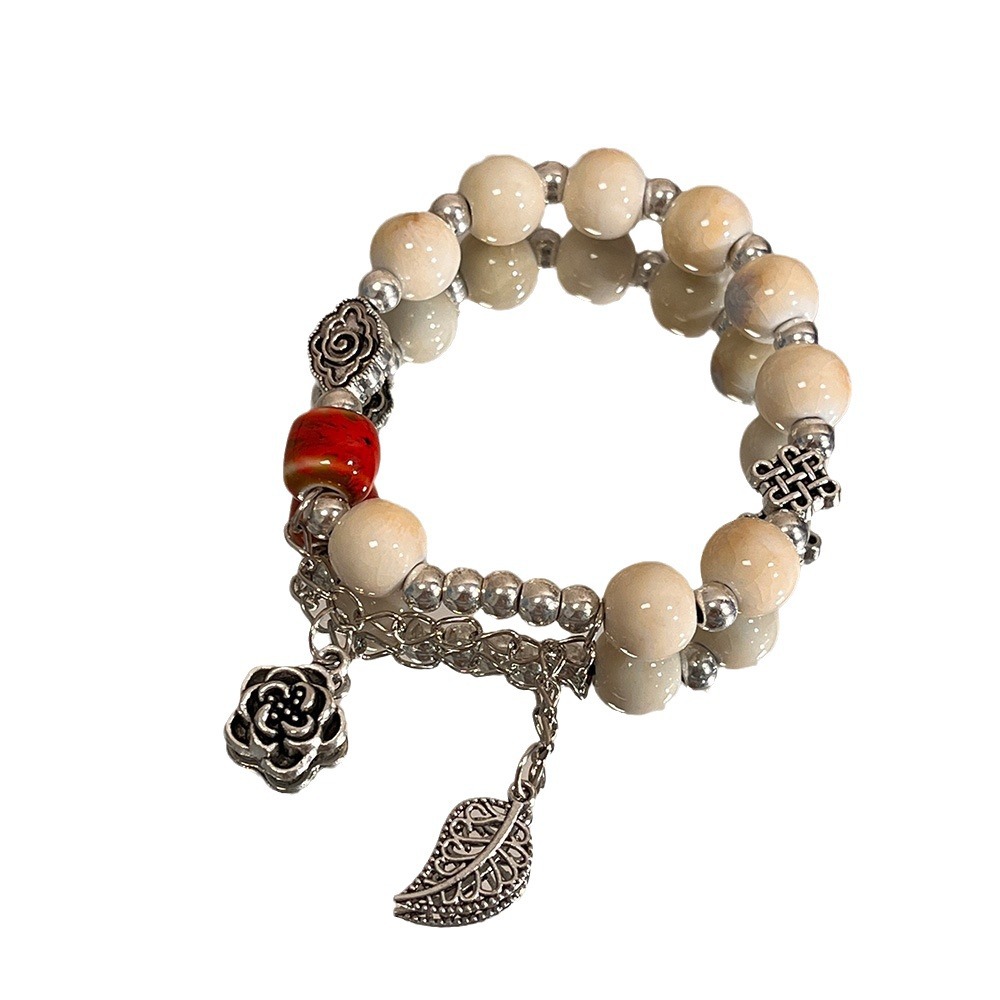 سوار خزفي بخرز على الطراز الصي - مراجعة Ceramic Link Bracelet وسعره
