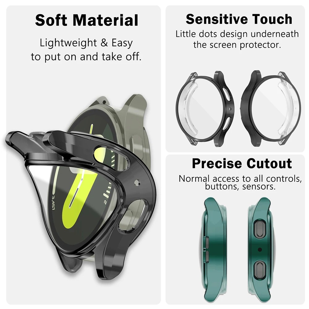 قطعتان من غطاء الحماية الشفاف  - مراجعة Accessories For Galaxy Watch 5 وسعره