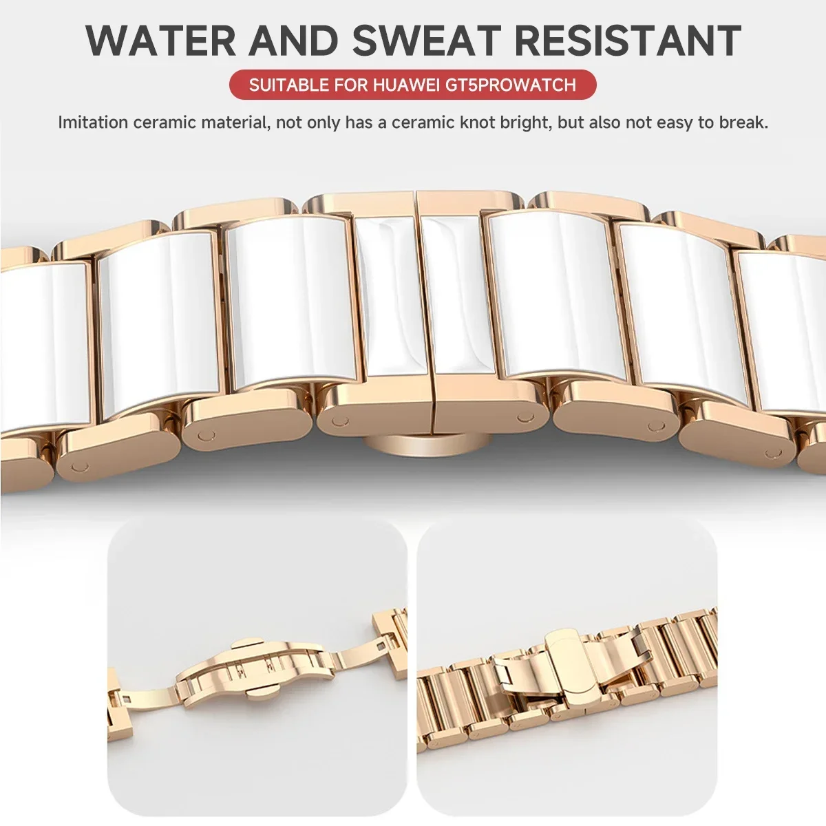 حزام ساعة سيراميك لساعة هواوي  - مراجعة Ceramic Link Bracelet وسعره